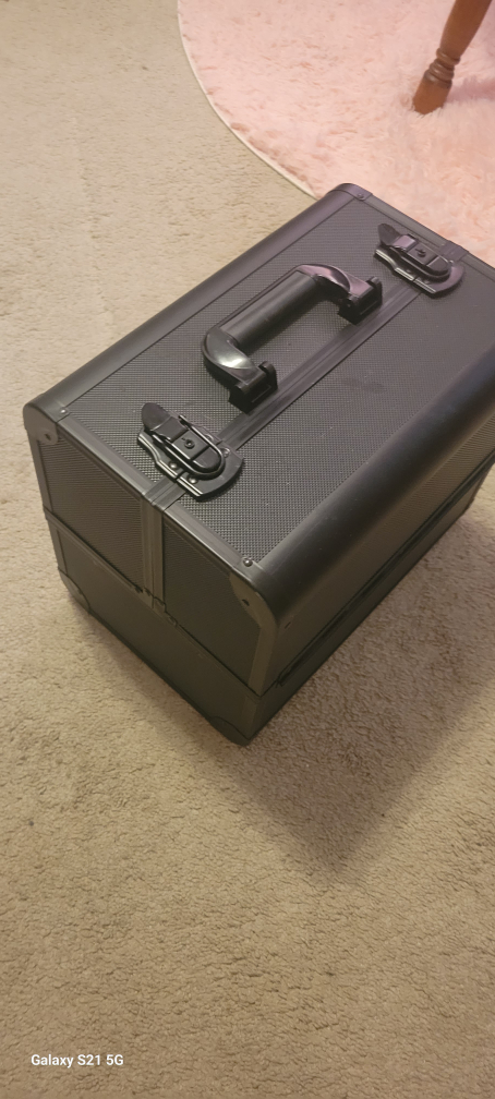 Black Makeup Case with Multiple Drawers