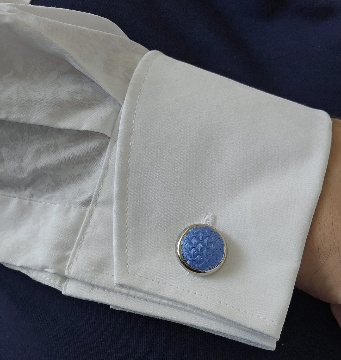 Thomas Pink Silk Cufflinks