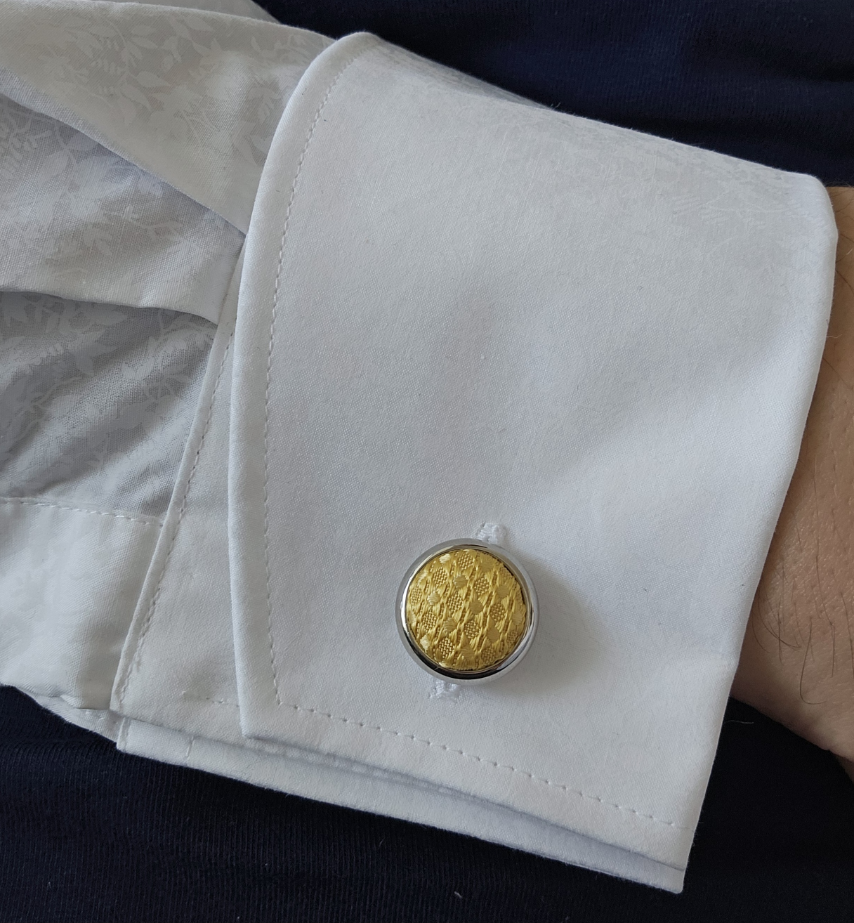 Thomas Pink Silk Cufflinks - photo 2
