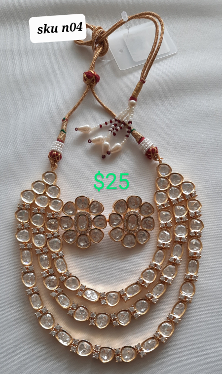 Silver Oxidized Indian Necklace Set - photo 2