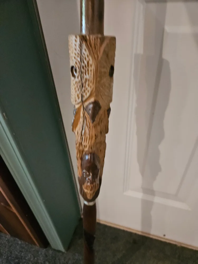 Hand Carved Wooden Walking Stick image indicator(3)