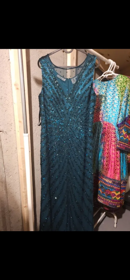 Beautiful Teal Sequin Dress image indicator(2)