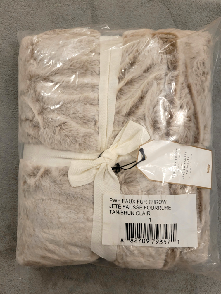 NEW Indigo Faux Fur Throw Blanket - photo 3