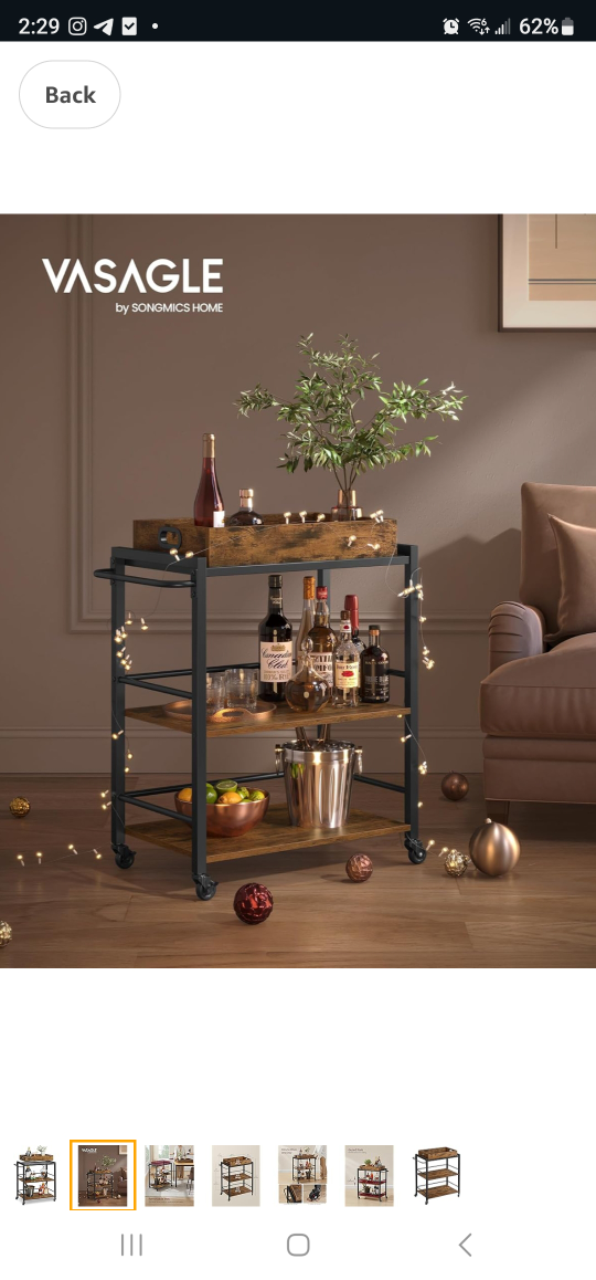 Serving Cart, Rolling Kitchen Cart with Storage