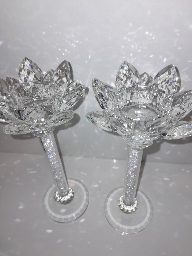 Crystal Lotus Candle Holders - photo 3