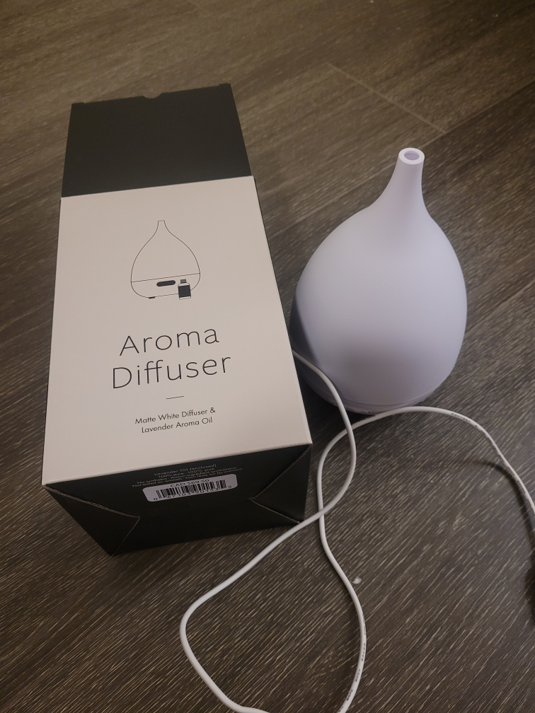 Aroma Diffuser Matte White & Lavender Oil