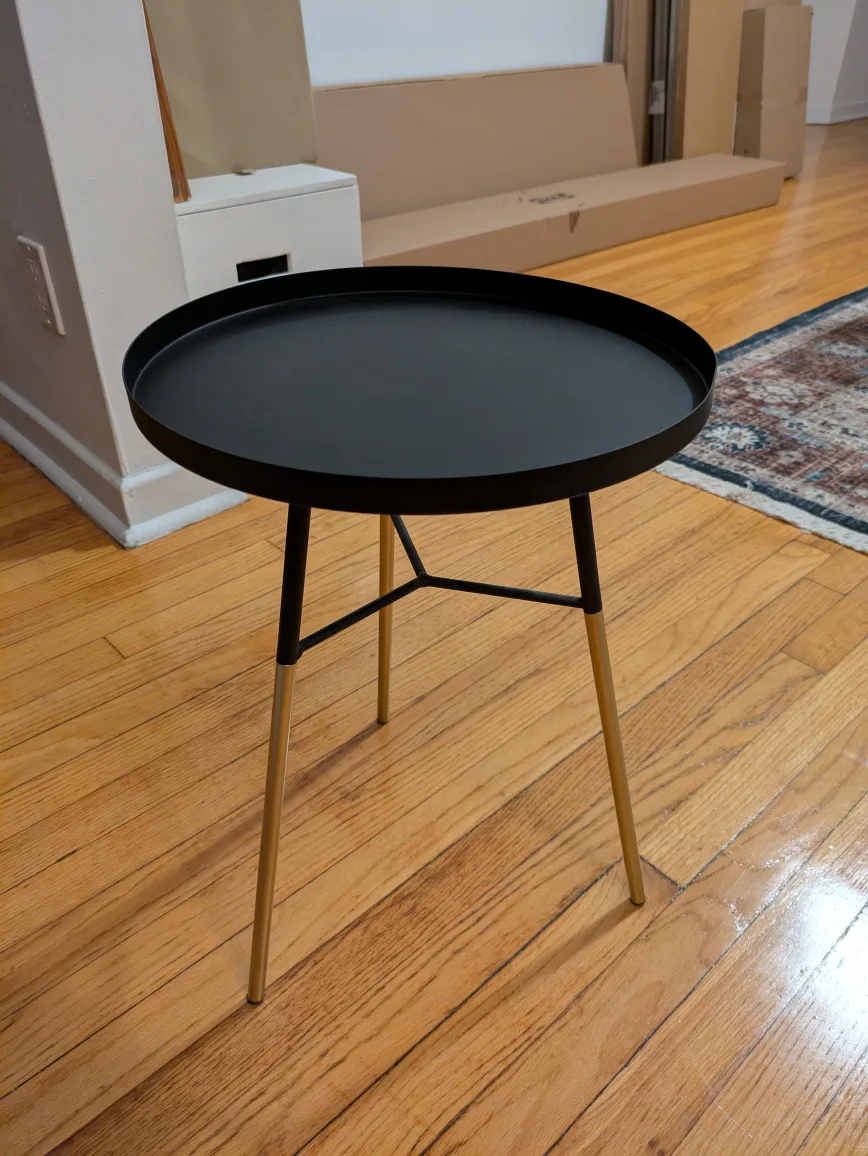 Small black & gold side table thumbnail