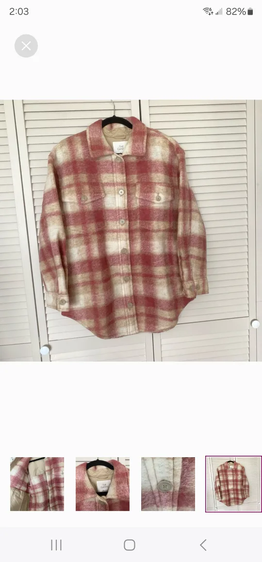 NWT L Wilfred Ganna Plaid Oversized Shirt Jacket image indicator(3)