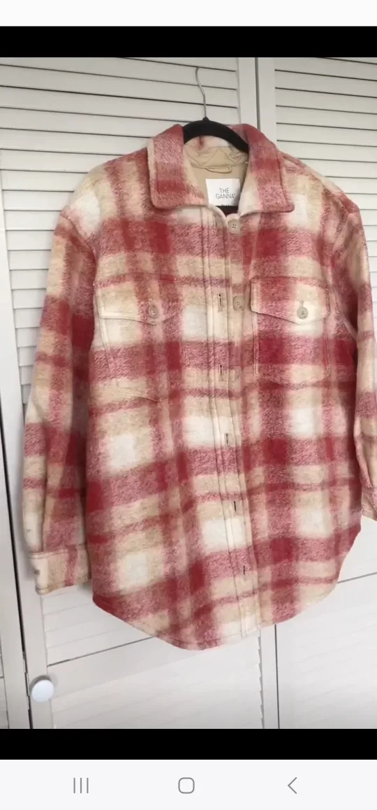 NWT L Wilfred Ganna Plaid Oversized Shirt Jacket image indicator(6)