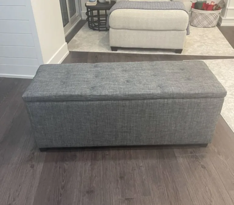 Grey Rectangle Storage Ottoman thumbnail