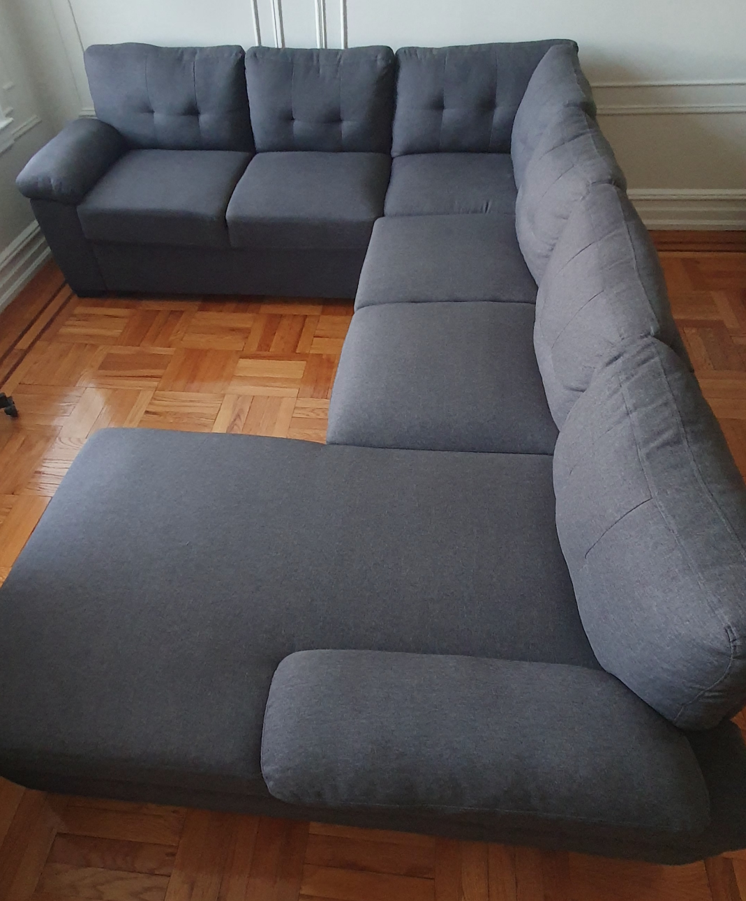 Dark Grey Sectional Sleeper Sofa with Storage