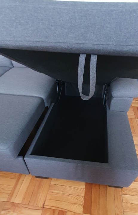 Dark Grey Sectional Sleeper Sofa with Storage - photo 4