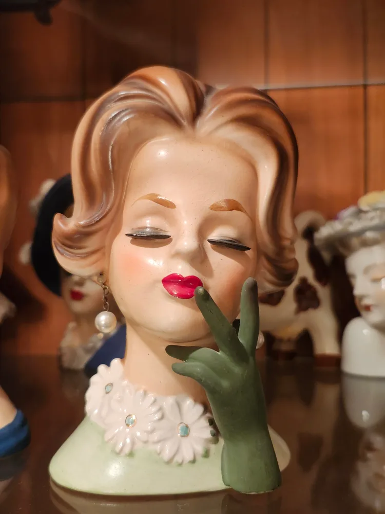 Vintage Ceramic Lady Head Vase thumbnail
