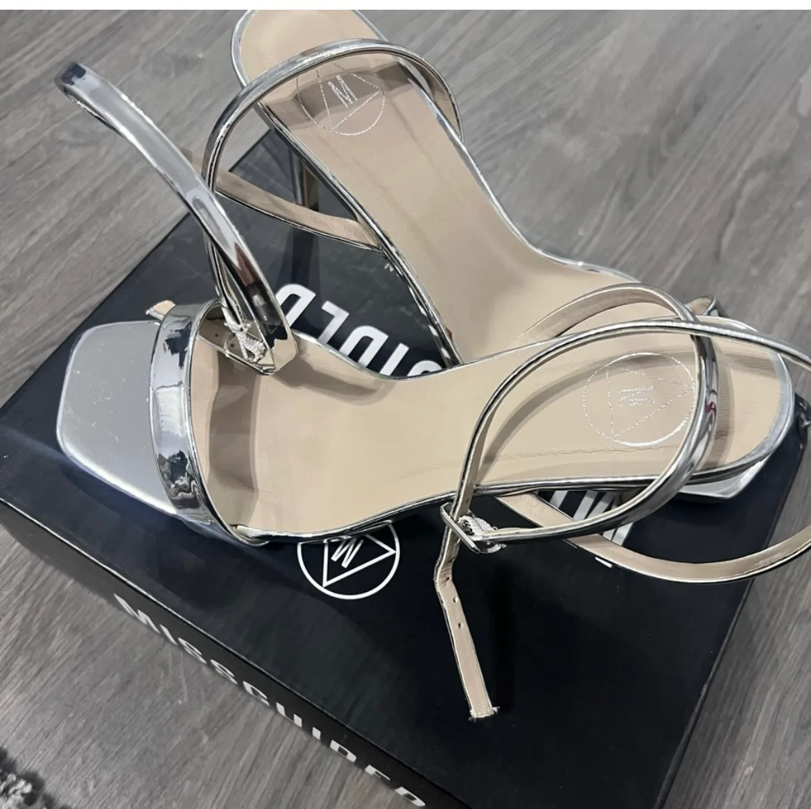 Missguided Silver sandals, Size US 7 would also fit a 7.5 image indicator(3)