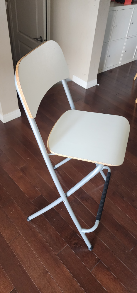 White Folding Bar Stools - Three