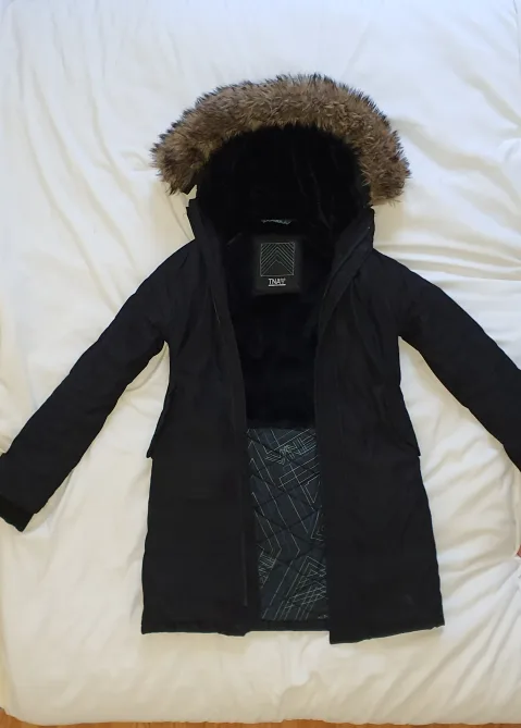 TNA Black Winter Parka with Fur Hood thumbnail