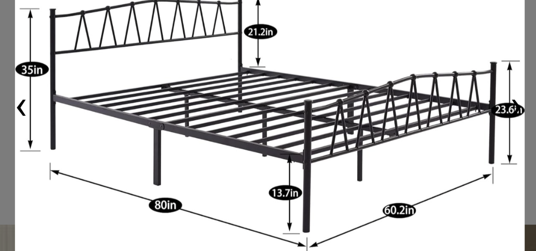Bed framBlack Metal Frame - photo 5
