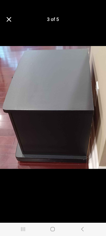 Black TV Stand with Glass Doors - photo 2