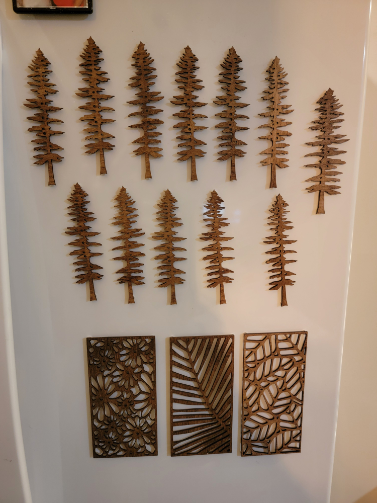 Wooden Sitka Sprice Fridge Magnets - set of 6