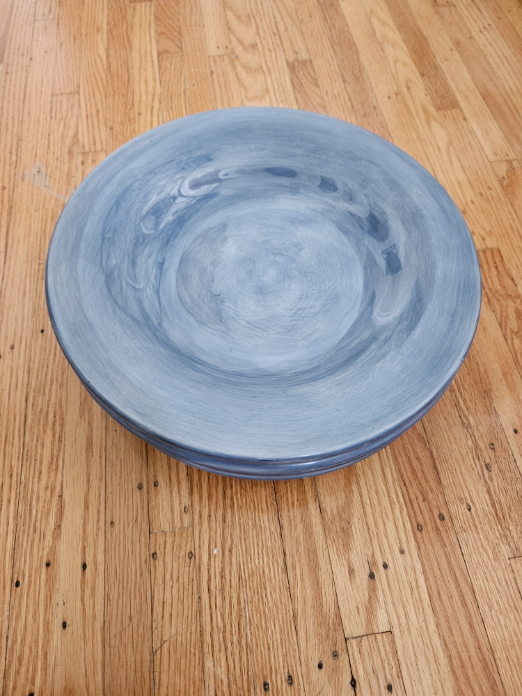 Large Blue Dinner Plates x4