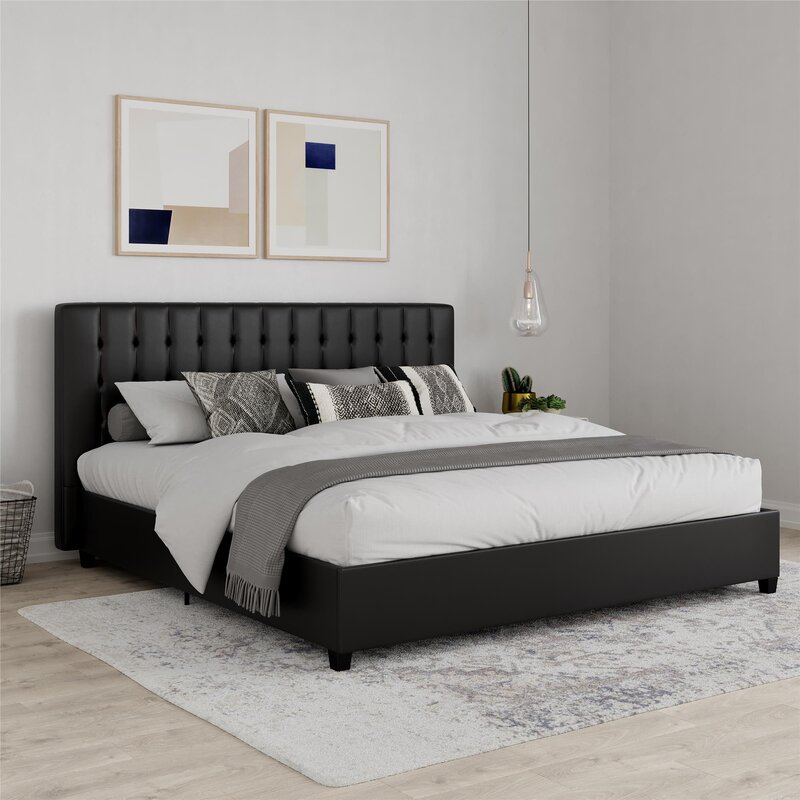 Wade Logan Upholstered Bed King (no box spring needed)
