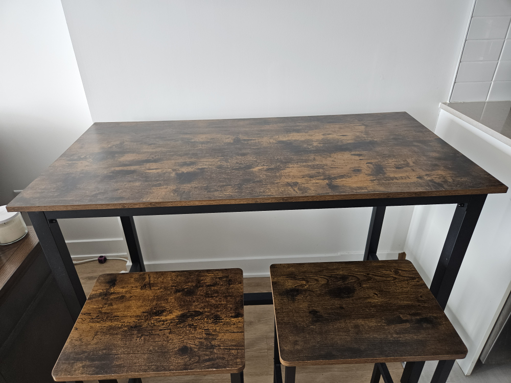 Like New - Dining Table Set with 2 Bar Stools