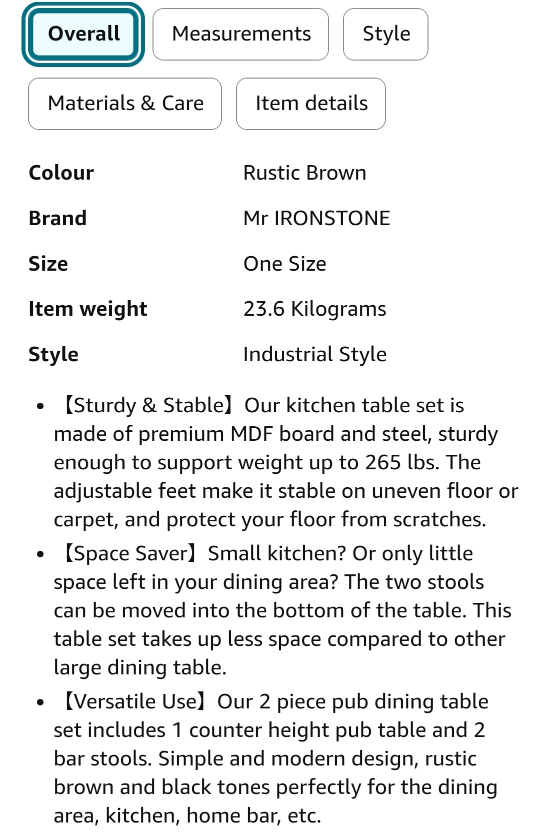 Like New - Dining Table Set with 2 Bar Stools - photo 5