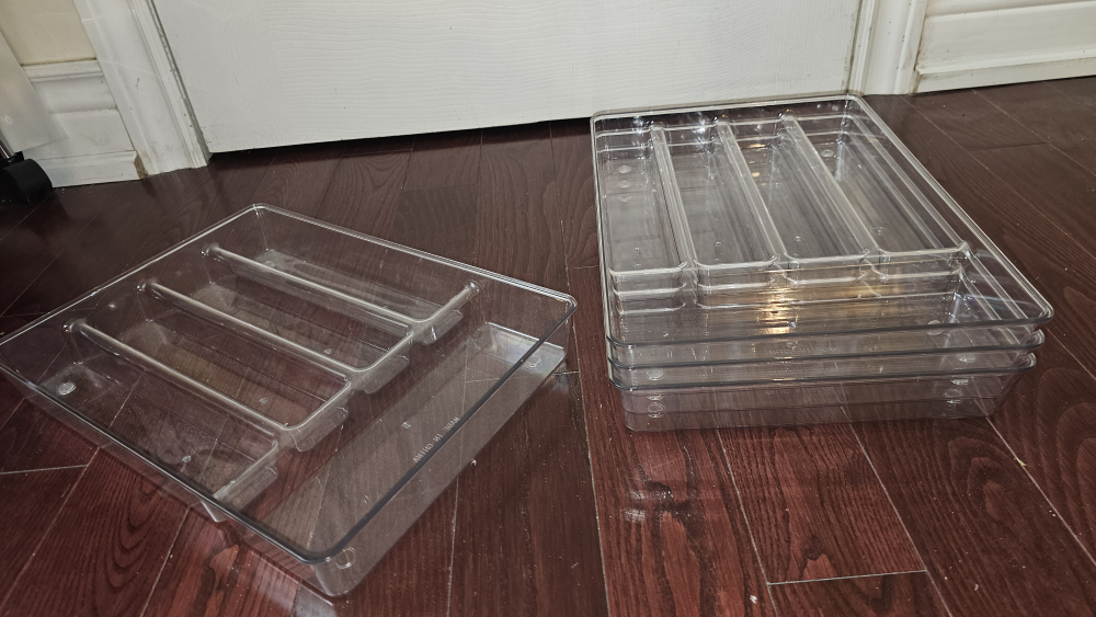 Set of 4 Clear Cutlery Trays