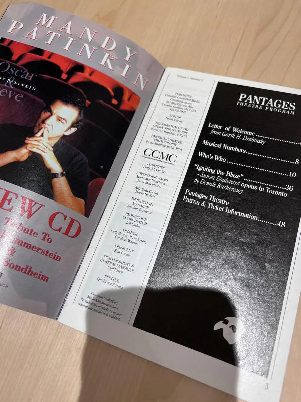 Phantom of the Opera 1995 Program Toronto image indicator(4)