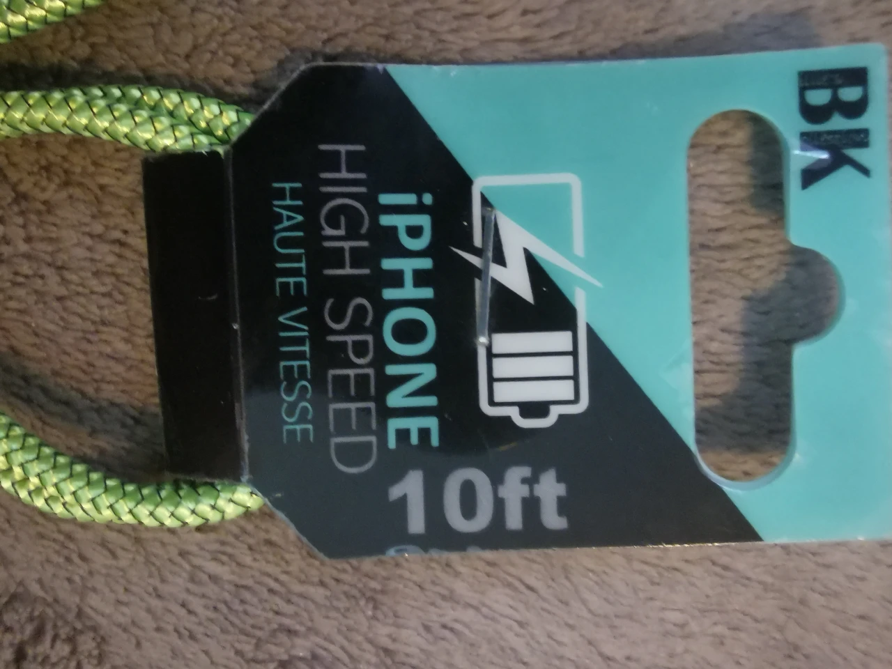 🧡 10ft Green Braided iPhone Charging Cable - photo 3