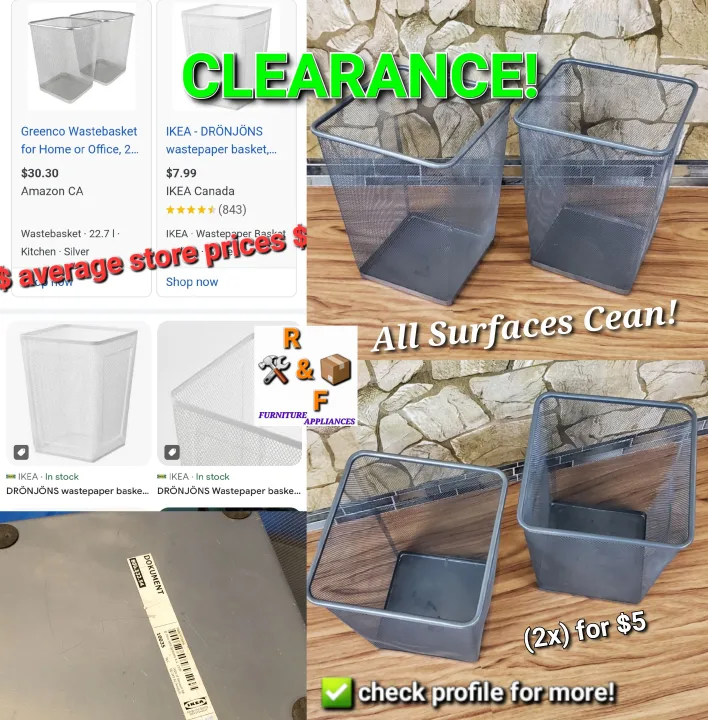 2x IKEA DOKUMENT Office Waste Bins Trash Cans thumbnail