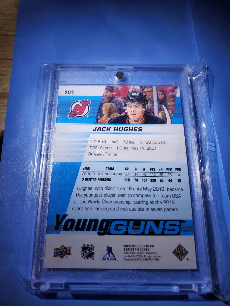 Jack Hughes Rookie YG Young Guns image indicator(3)