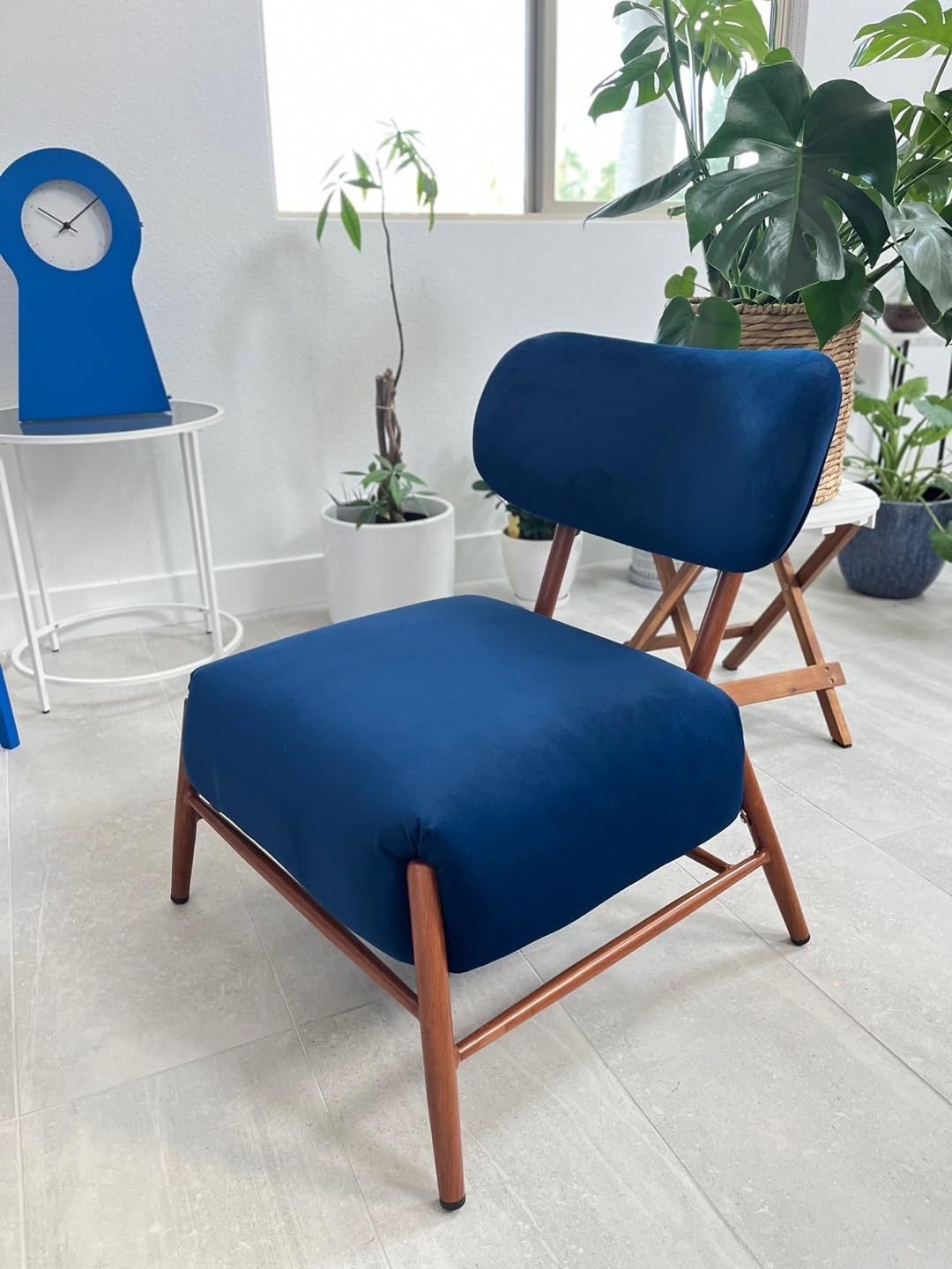 Mid Century Blue Accent Chair