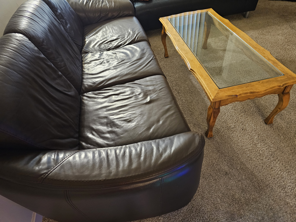 Brown Leather Sofa - photo 4