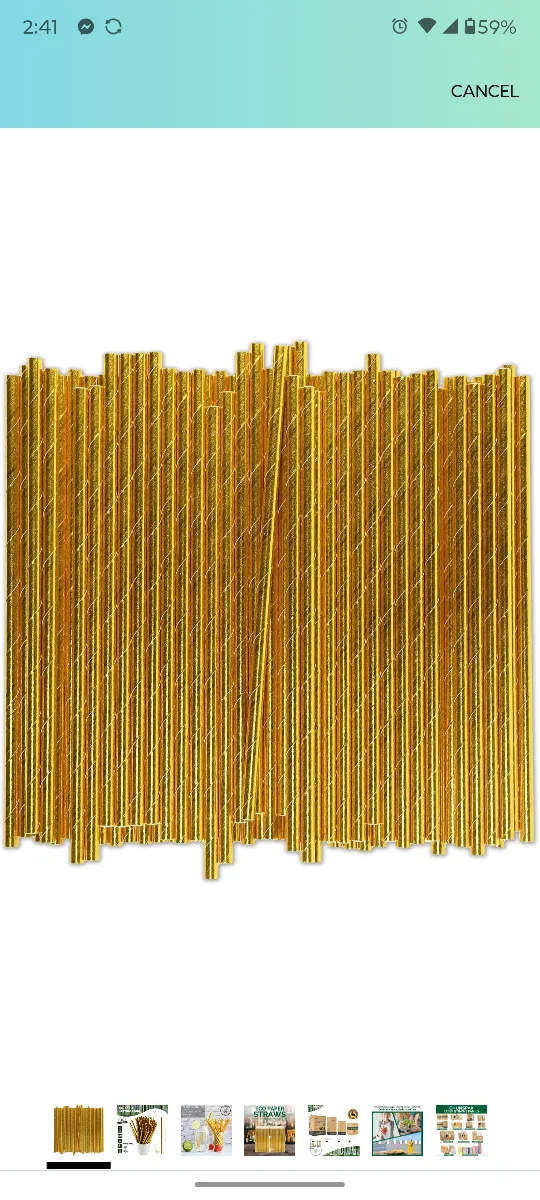 750 Gold Foil Paper Straws thumbnail