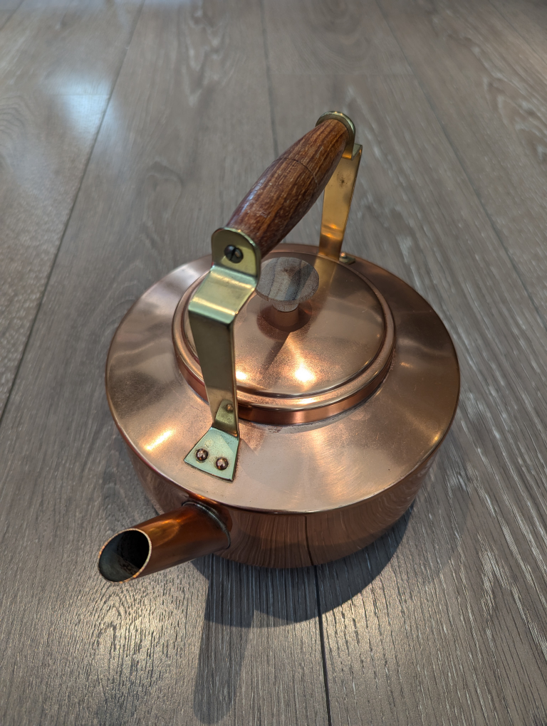 Vintage Copper Tagus Kettle with Wooden Handle - photo 2