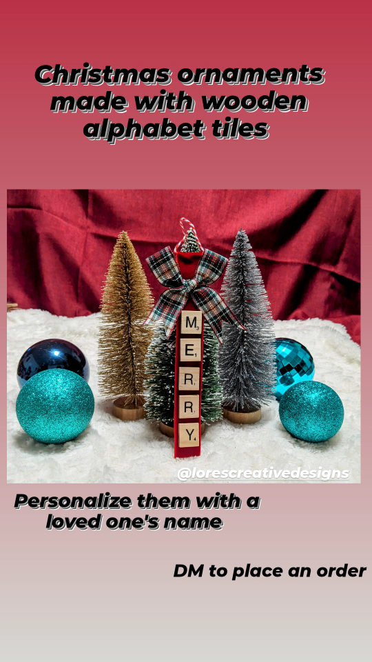 Scrabble Tile Christmas Ornaments (Buy 2 and get 3rd free)