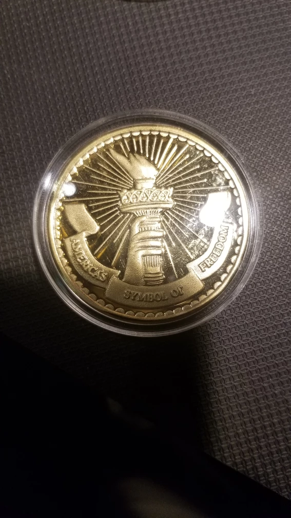 1986 Ellis Island Gold Plated Commemorative Coin