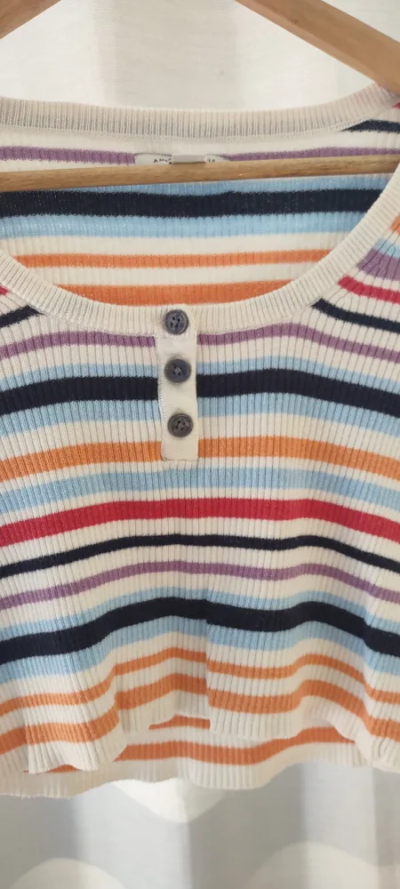 American Eagle Striped Crop Top image indicator(4)