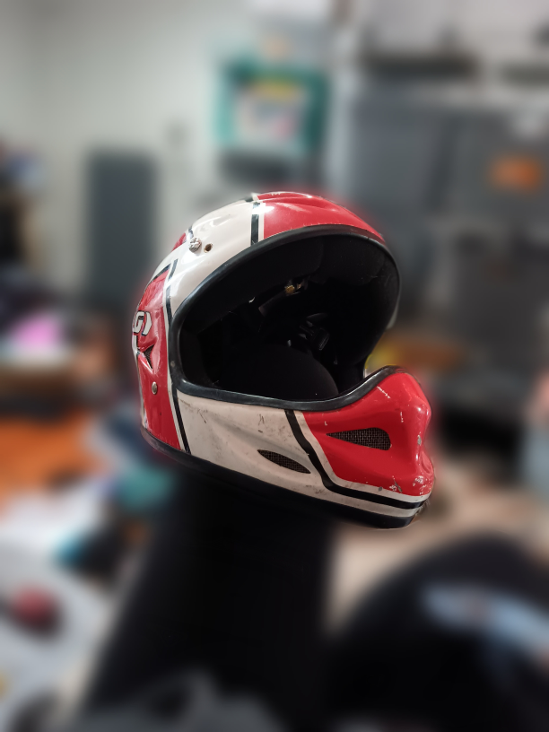 Red and White Full Face Helmet