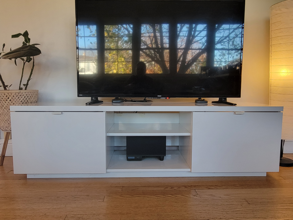 IKEA BYÅS TV Bench, High Gloss White