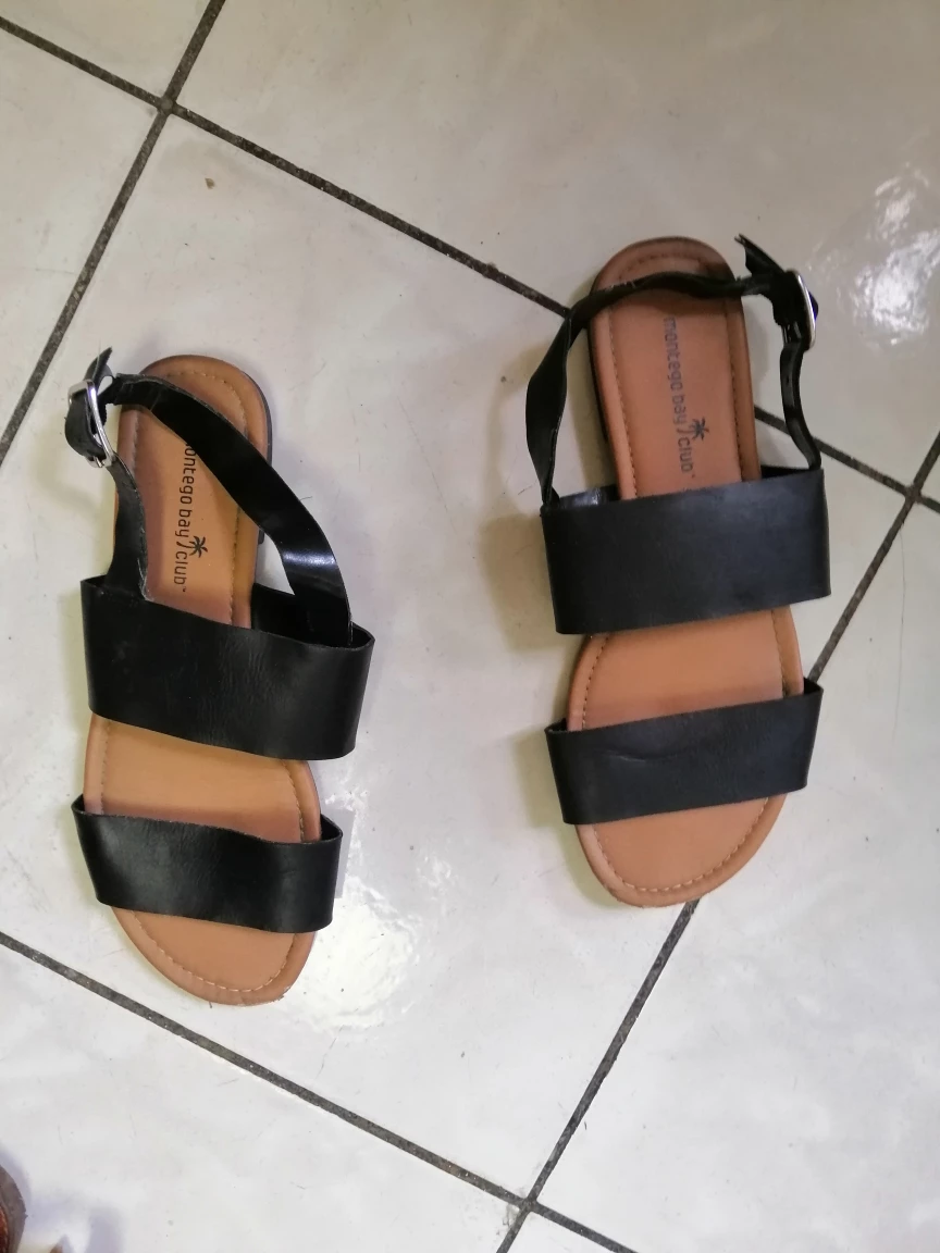 Black Sandals shoes size 38