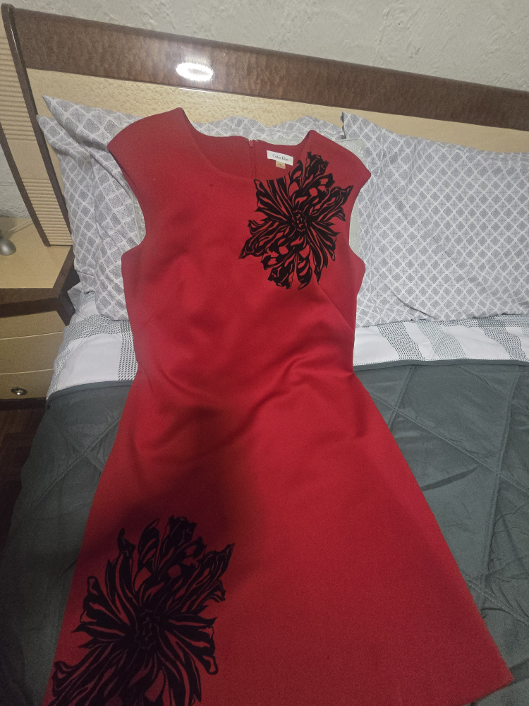 Calvin Klein Red Floral Dress Size 12