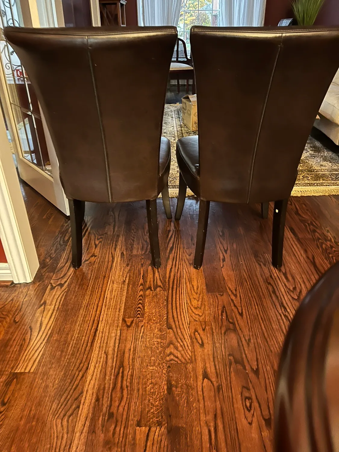 2 Brown Leather Dining Chairs image indicator(2)