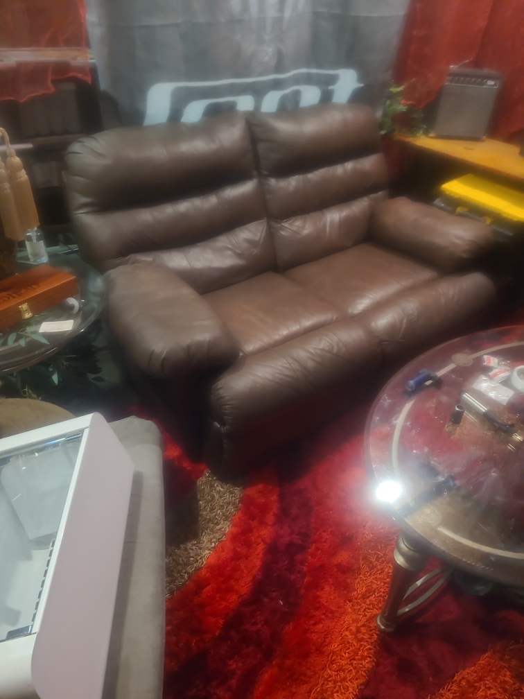 Brown Leather Recliner Couch
