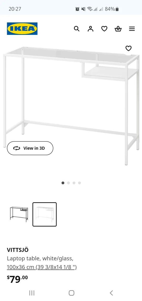 IKEA VITTSJÖ Work Desk with glass surface, white work table image indicator(3)