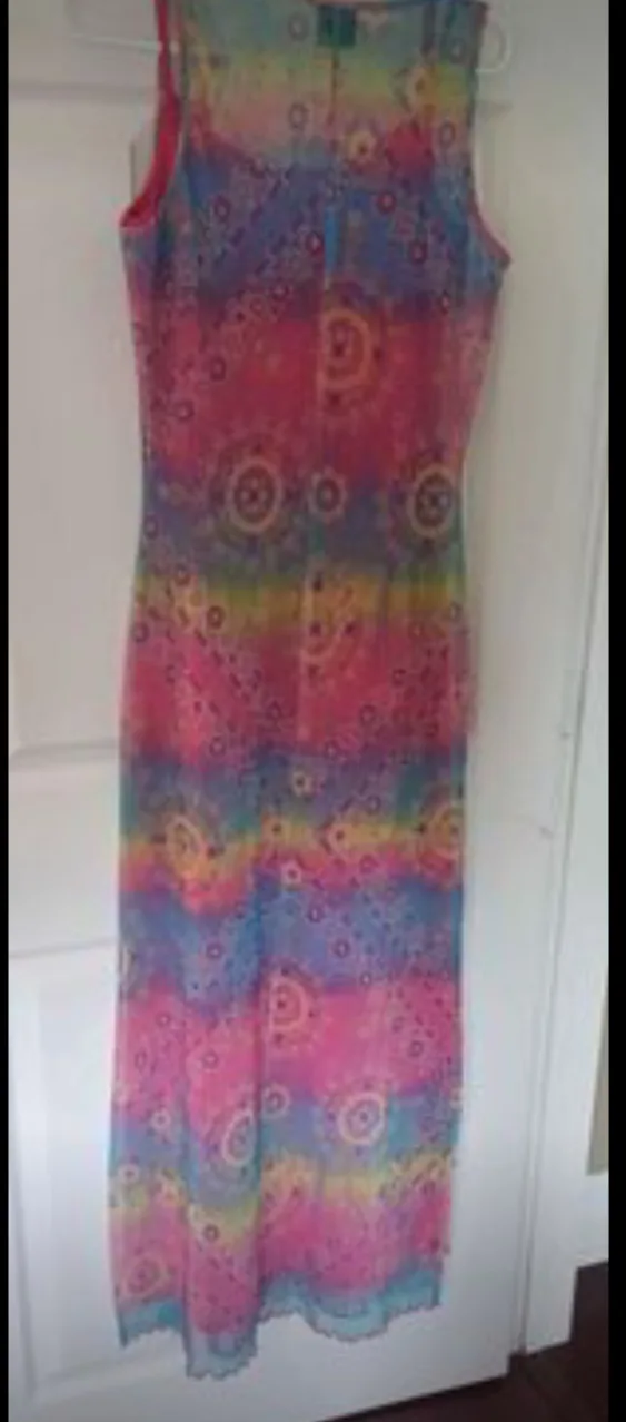 Pink and Rainbow Long Night Dress image indicator(3)