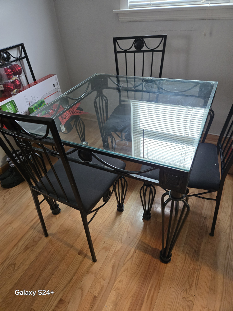 Glass Top Dining Table Set - photo 2