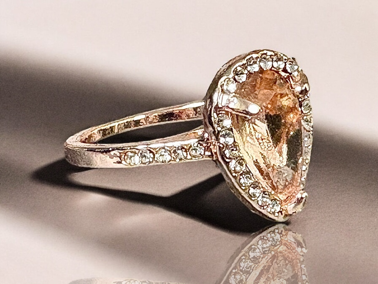 Rose Gold Pear Shaped Ring - photo 5