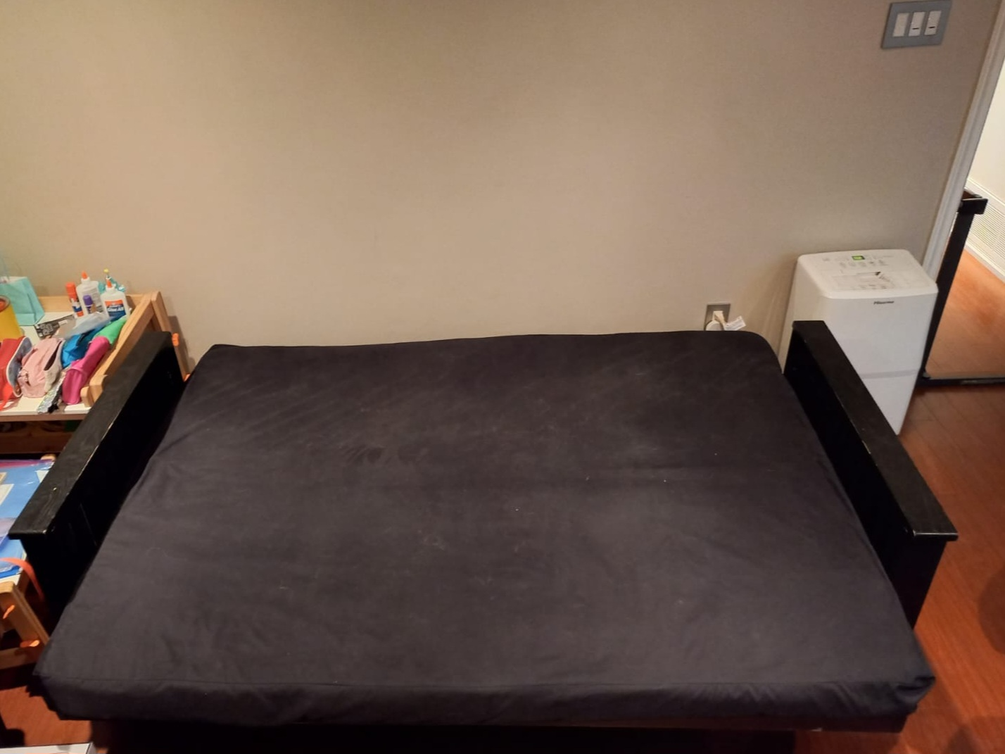 Black Futon sofa bed wood frame